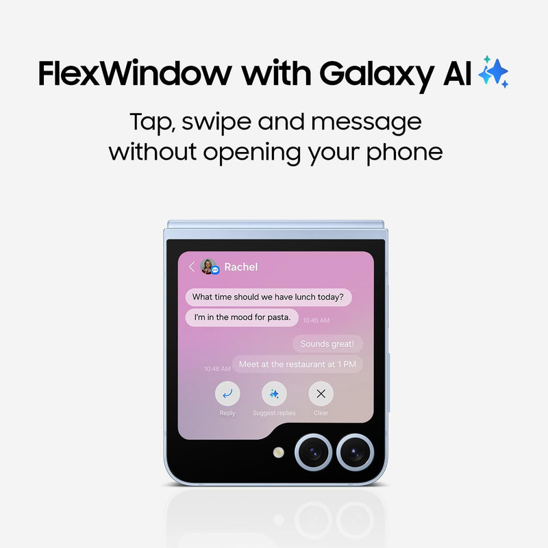 SAMSUNG Galaxy Z Flip 6 Dual Sim (eSim + Nano) AI Cell Phone, 256GB Unlocked Korean Sim Free Version Android Smartphone, FlexCam, Photo Assist, Camcorder Mode, Live Interpreter, Foldable Design, 1 Year Seller Warranty