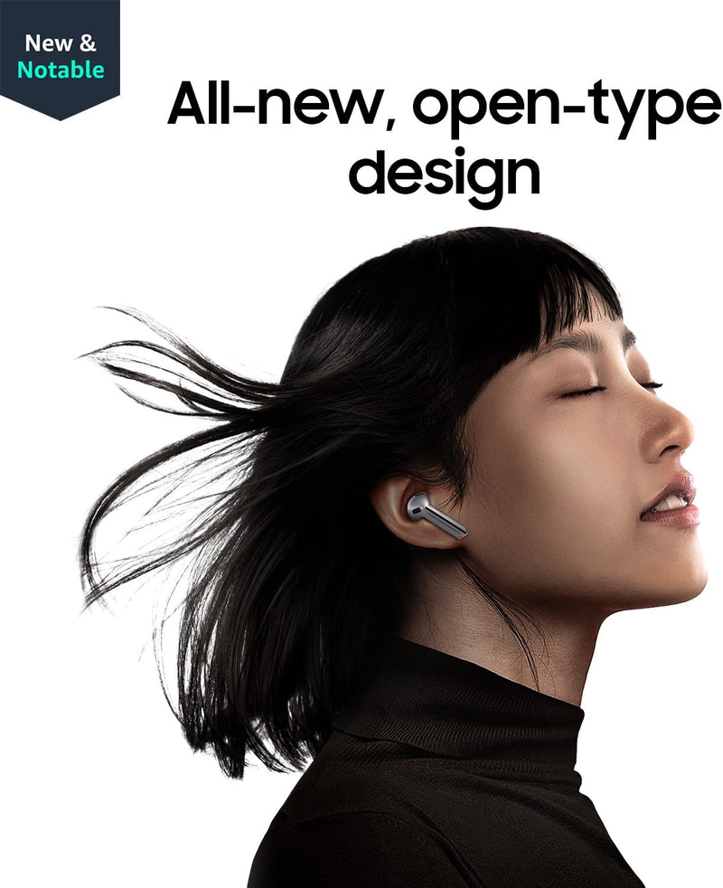 SAMSUNG Galaxy Buds 3 AI True Wireless Bluetooth Earbuds, Noise Cancelling, Sound Optimization, Real-Time Interpreter, Redesigned Comfort Fit, Silver [Korean Version Seller 1yr Warranty]