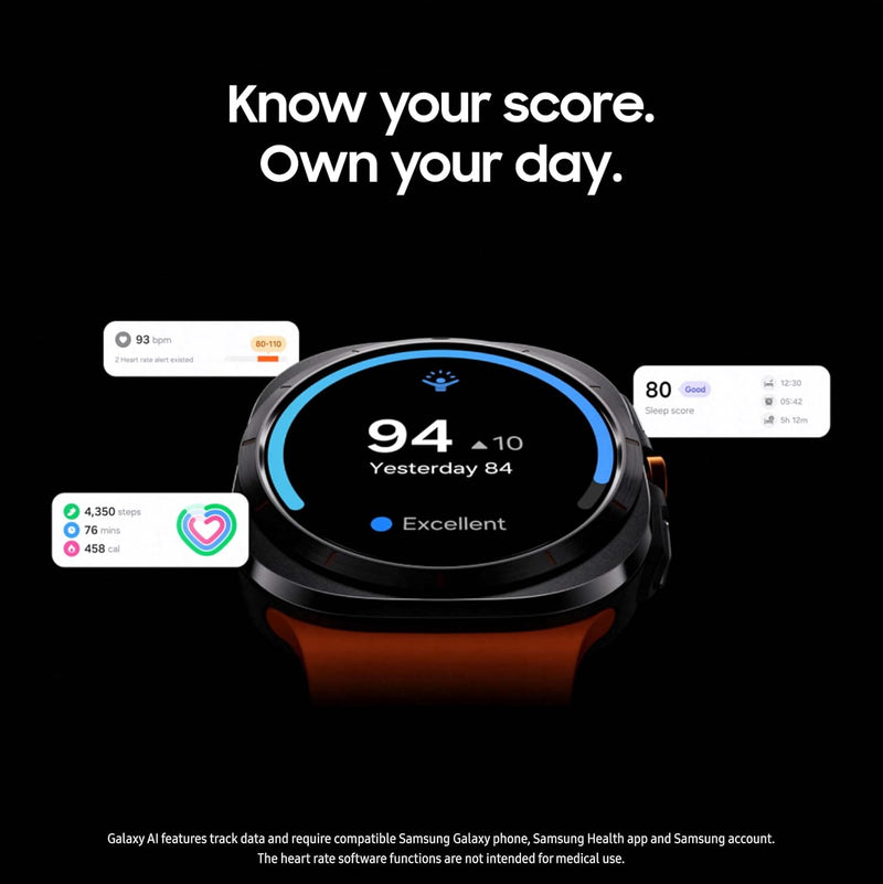 Samsung Galaxy Watch Ultra 47mm LTE + Bluetooth AI Smartwatch with Energy Score, Wellness Tips, Advanced Sleep Monitoring, Fitness Tracker & GPS - 2024 Korean SIM-Free Version, 1 Year Warranty